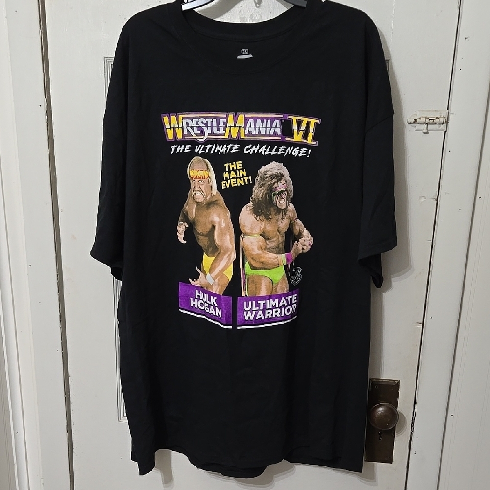 WrestleMania VI Graphic Black T-Shirt 3X Hulk Hogan Ultimate Warrior
